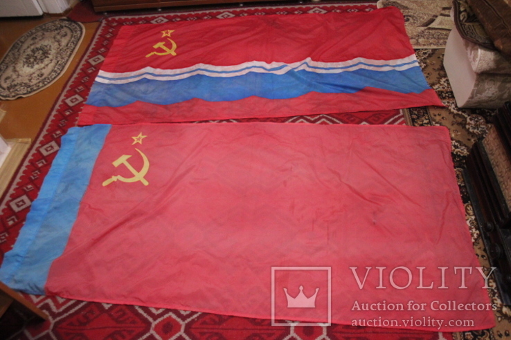 Два флага из синтетики . республики СССР., фото №2