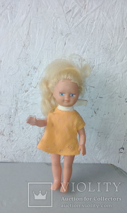 Лялька німецька   20см в оранжевому платті, фото №2