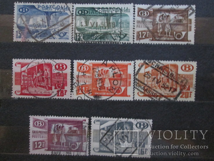 Бельгия 1950-52. Серия 8 железнодоржных марок ,гаш