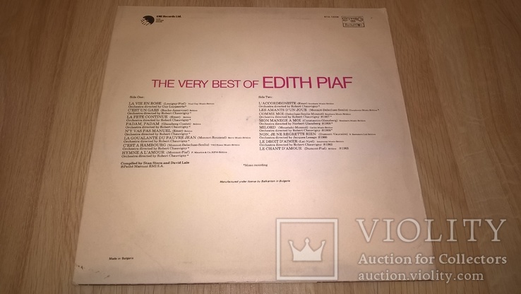 Edith Piaf (The Very Best Of) 1977. (LP). 12. Vinyl. Пластинка. Bulgaria., фото №3