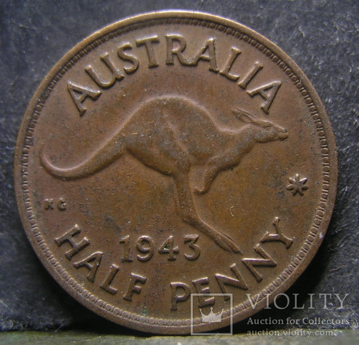Австралия ½ пенни, 1942, фото №2