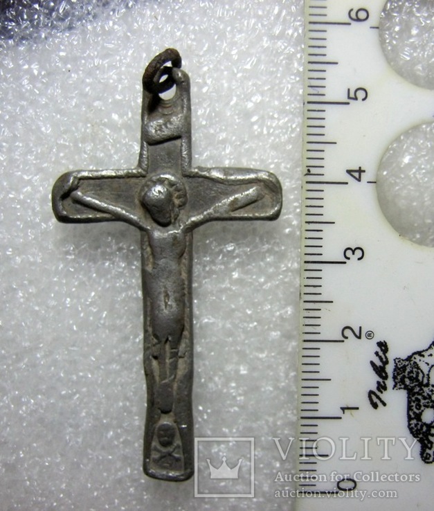 Оловянный большой крест. 18-19 век, фото №2