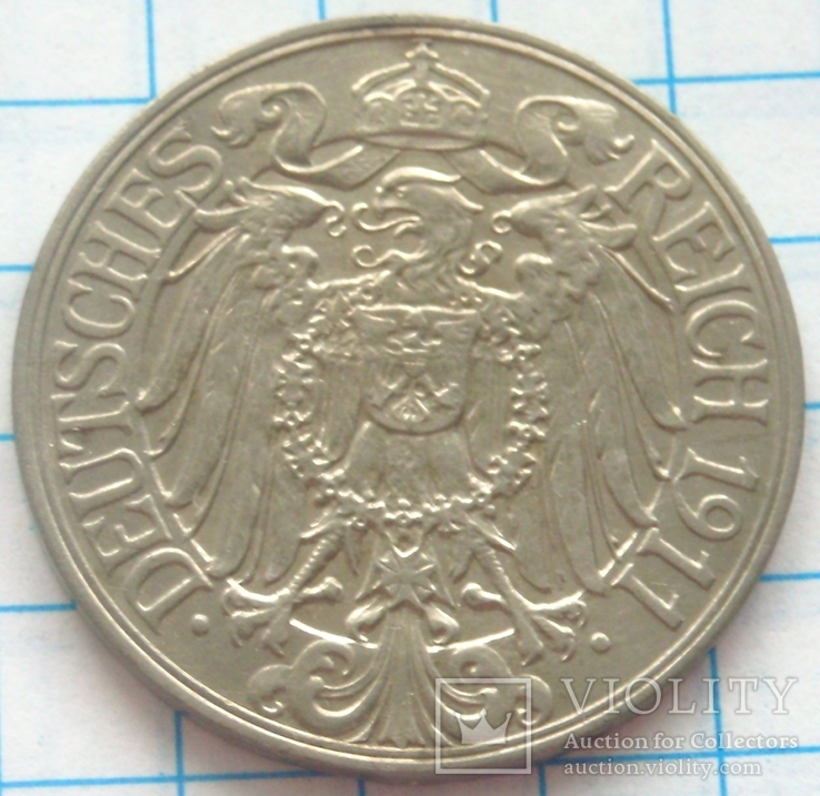 25 пфеннигов, Германия, 1911г.