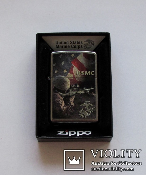 Zippo, United States Sniper with Flag, винтаж, оригинал, США, фото №4