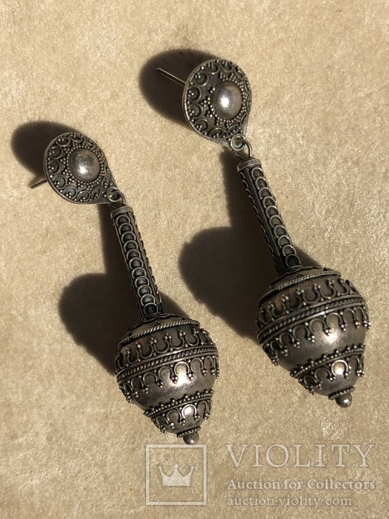 Серебряные серьги в этническом стиле, фото №4