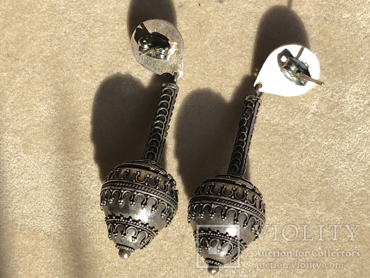 Серебряные серьги в этническом стиле, фото №8
