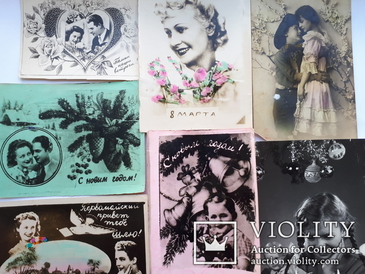 7 открыток поздравительных  1950-х годов, фото №2