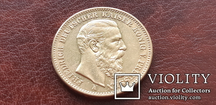 Золото 20 марок  1888 г. Пруссия, фото №3