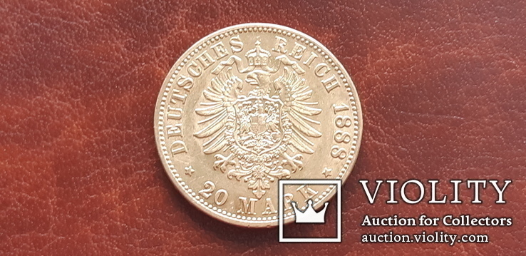 Золото 20 марок  1888 г. Пруссия, фото №6