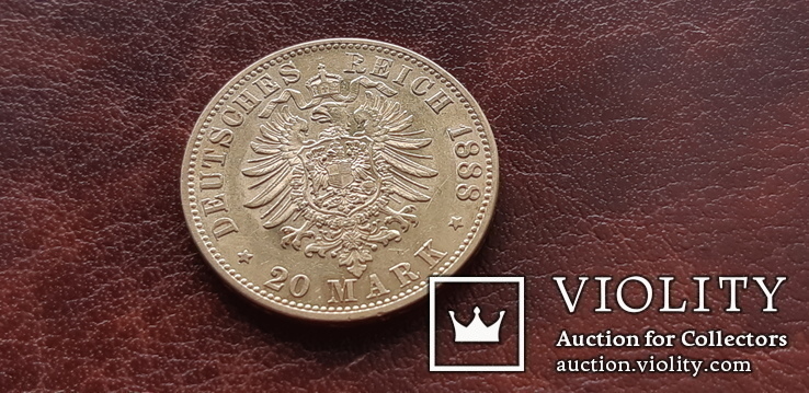Золото 20 марок  1888 г. Пруссия, фото №8