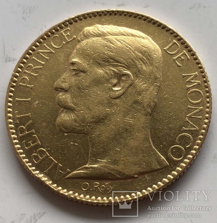 100 франков 1904 год Монако золото 32,22 грамма 900’, фото №6