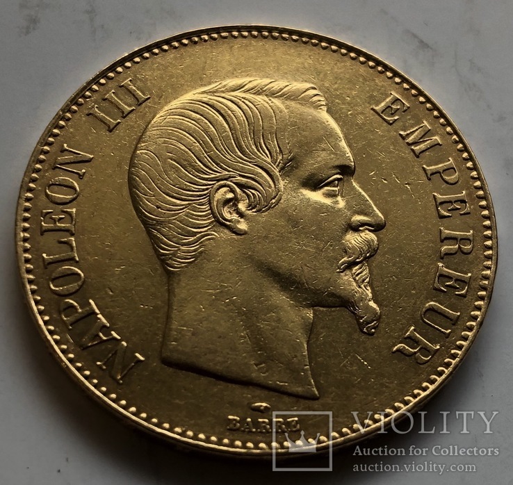 100 франков 1855 год Франция золото 32,23 грамма 900’, фото №2