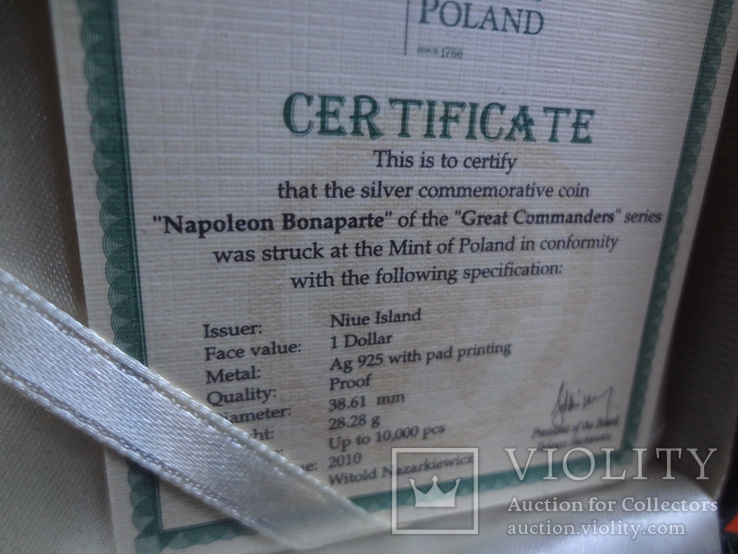 1  доллар 2010  Ниуэ Наполеон  серебро ~, фото №7