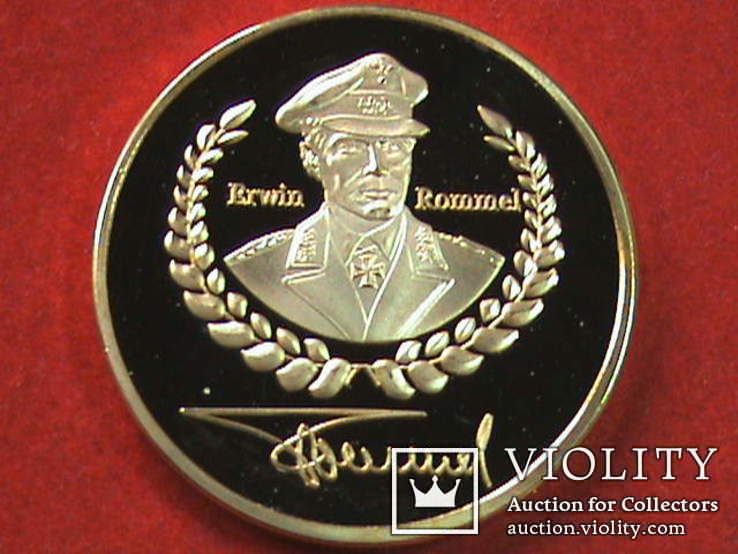 Генерал-фельдмаршал Роммель - сувенирная медаль копия, фото №2