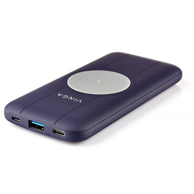 Батарея универсальная Vinga 10000 mAh Wireless QC3.0 PD soft touch purple (BTPB3510WLROP), фото №6
