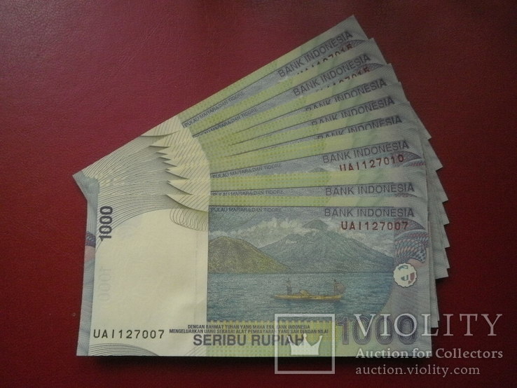 Індонезія 2011 рiк 1000 рупій UNC 10 шт.