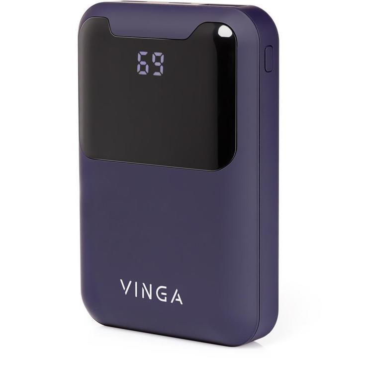 Батарея универсальная Vinga 10000 mAh Display soft touch purple (BTPB0310LEDROP), numer zdjęcia 6