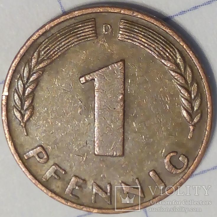 Германия 1 пфенниг 1950 D