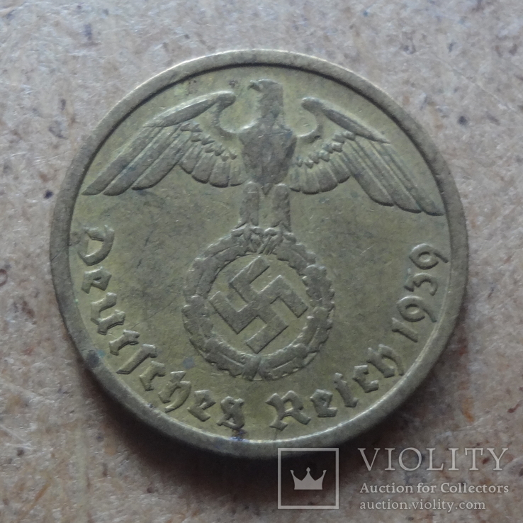 10 пфеннигов  1939 G Германия   (J.8.9)~, фото №3