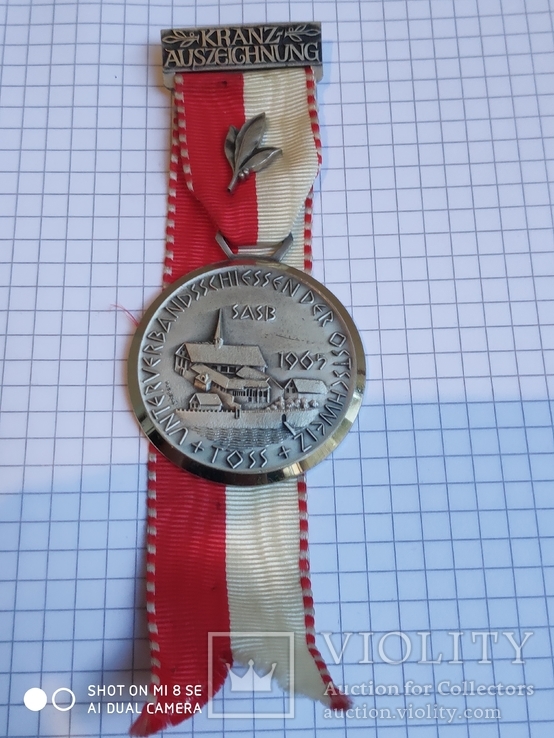 Медаль стрельба Швейцария Kranz-auszeichnung 1965, фото №2