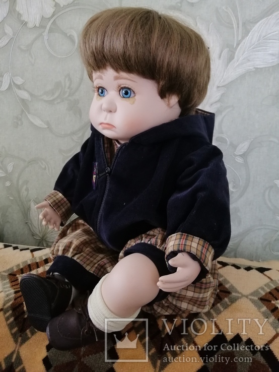 Фарфоровая кукла мальчик обижуля, фото №3