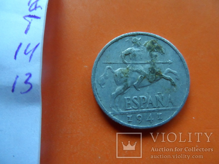 10 центов 1941  Испания    (Т.14.13)~, фото №4