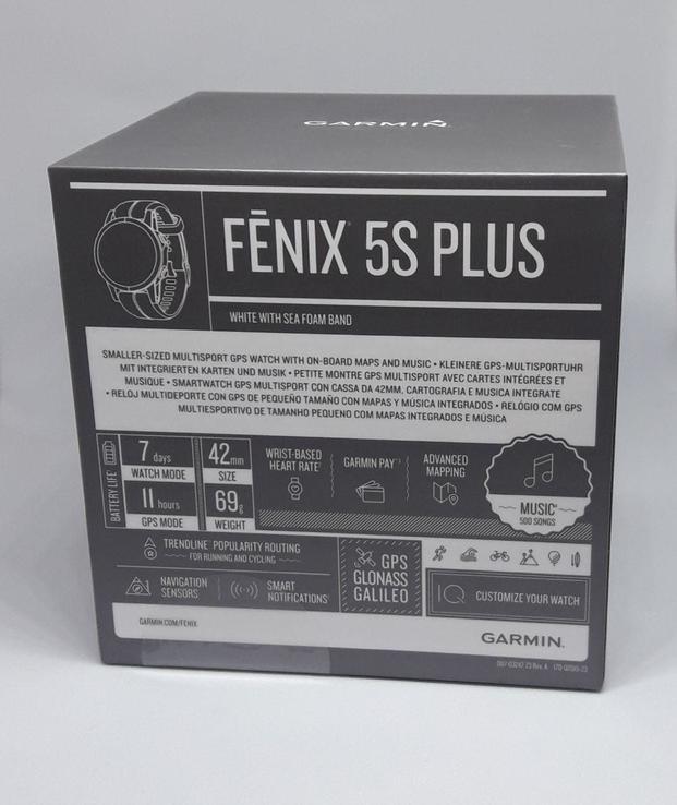Смарт-часы Garmin Fenix 5S Plus White with Sea Foam Band, фото №3
