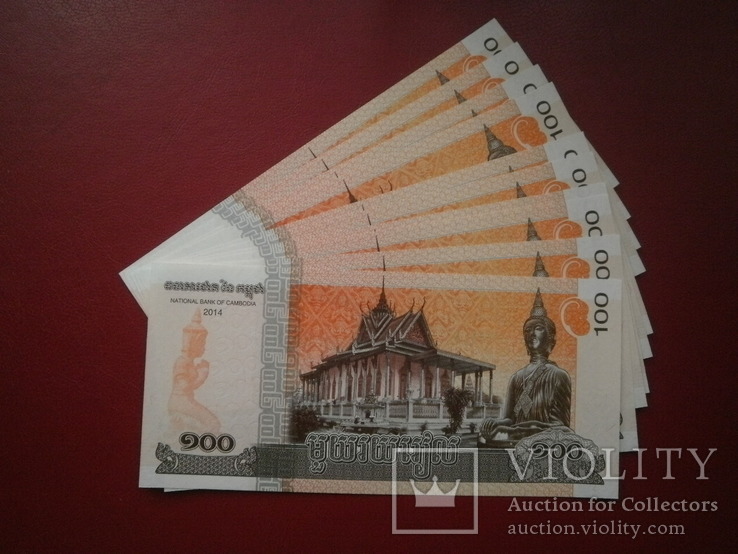 Камбоджа 2014 рік 100 ріeл UNC 10 шт.