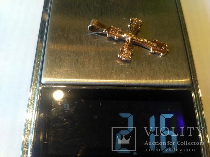 Крест 8 серебро ( позолота ), фото №5