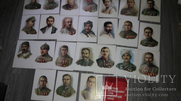 Набор открыток Советские военачальники -герои гражданской войны СССР 24шт 1980г., фото №3