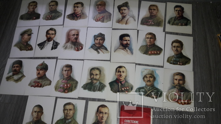 Набор открыток Советские военачальники -герои гражданской войны СССР 24шт 1980г., фото №2