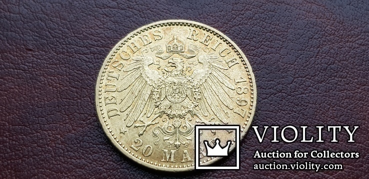 Золото. 20 марок 1897 г. Пруссия. Германия, фото №10