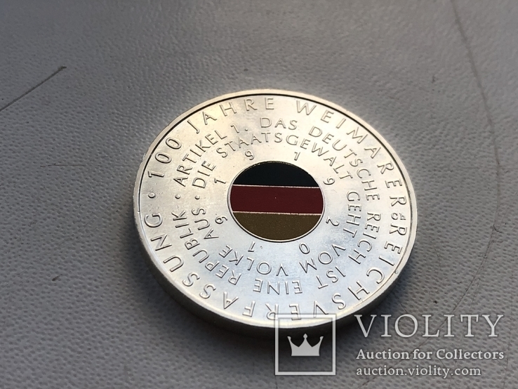 Пам'ятна монета за 20 євро "100 років Конституції Веймарської імперії" 2019, фото №3