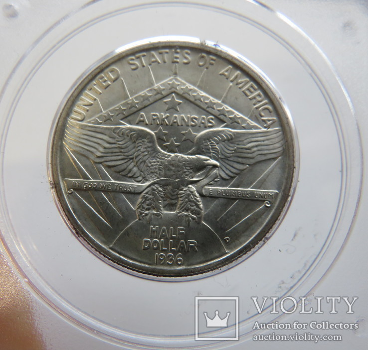 50 центов 1936 год (D) США юбилейная АРКАНЗАС, фото №5