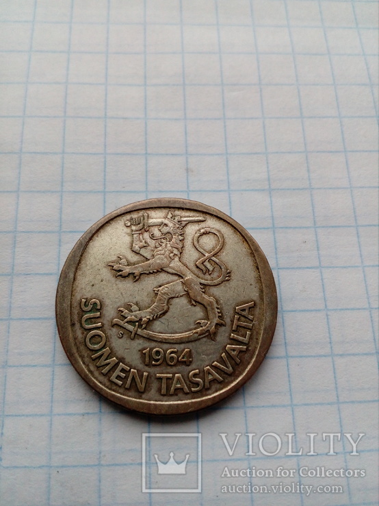 1 марка 1964 Финляндия, серебро, фото №4