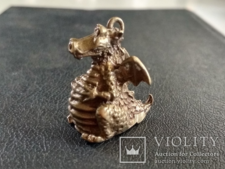 Дракон дракончик коллекционная миниатюра брелок бронза