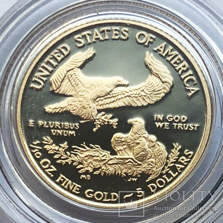 5 долларов 2011 года. США. Пруф, 1/10 oz.