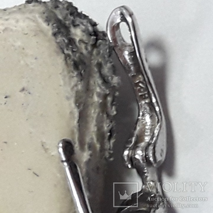 Серьги и подвес на цепочке с аметистом, серебро 925, фото №6
