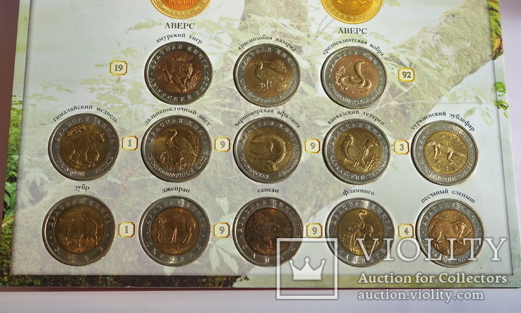 Красная Книга полный набор из 15 монет в планшетке (есть видео), фото №4