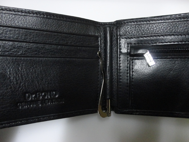 Мужской кожаный кошелек Dr.Bond с зажимом, на магните, фото №5
