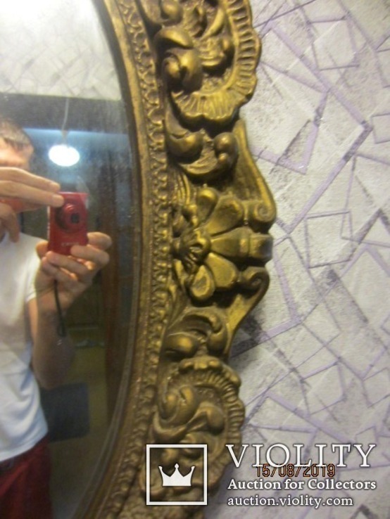 Настенное зеркало барокко дерево грунт 90 cm x 50 cm  винтаж, фото №8