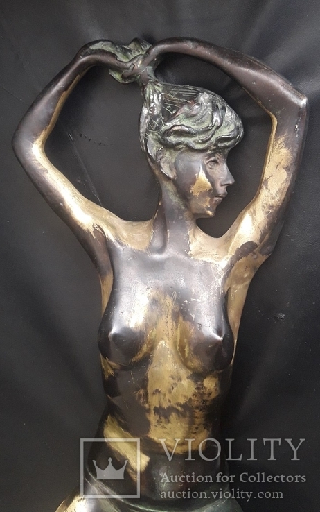 Скульптура бронза девушка ню 6 кг клеймо, фото №3