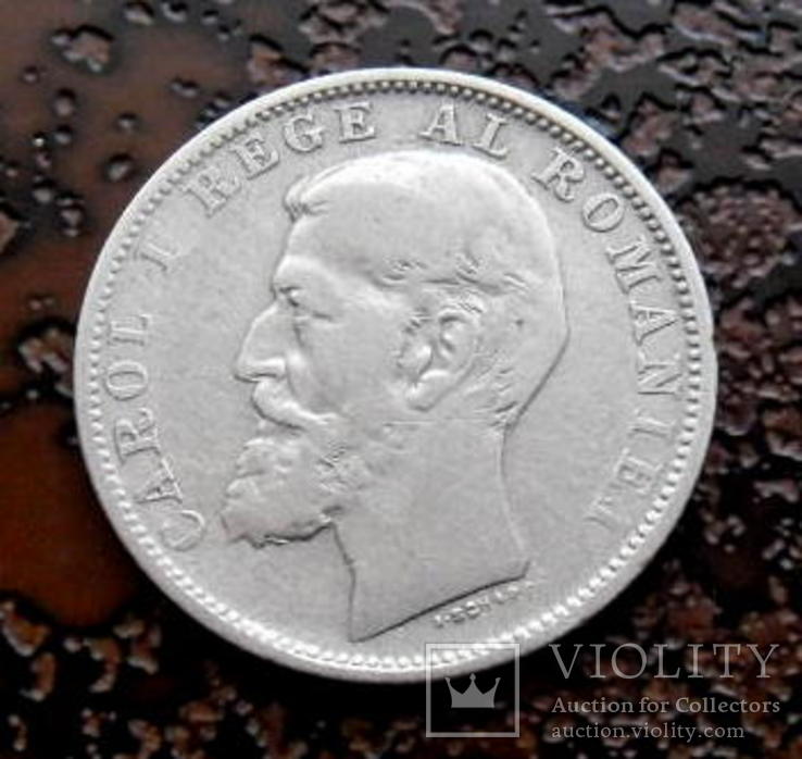 1 лея Румыния 1894 серебро, фото №2