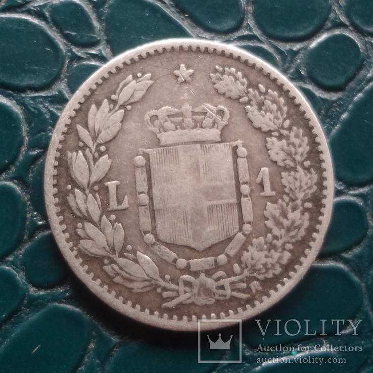 1  лира  1884  Италия   (Э.6.19)~, фото №3