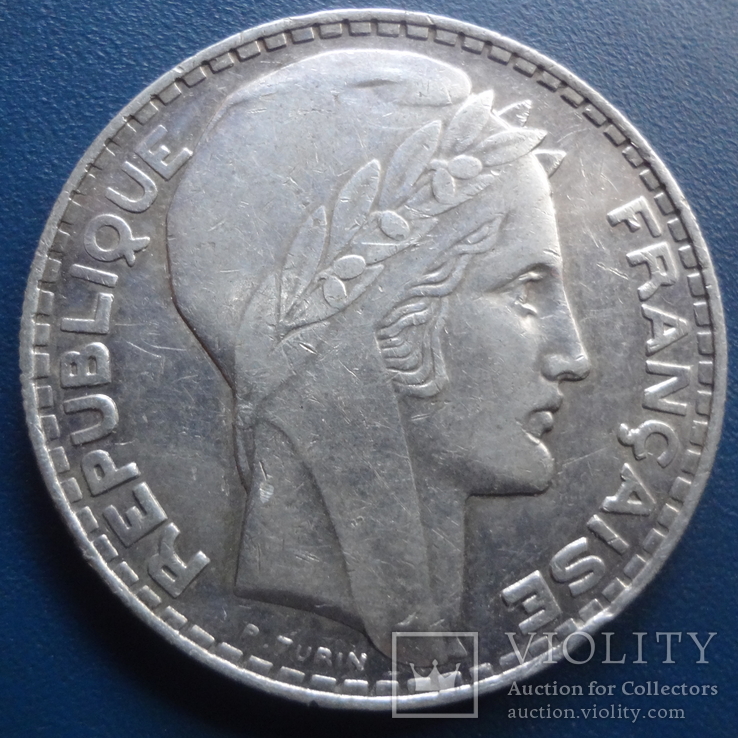 20 франков 1933  Франция  серебро   (Э.6.3)~, фото №3