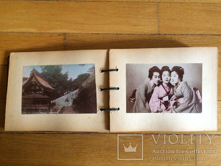 Старинный японский альбом с фотографиями людей архитектуры природы гейши, фото №9
