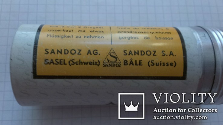 Алюминиевая баночка от лекарства, Sandoz, Швейцария., фото №10