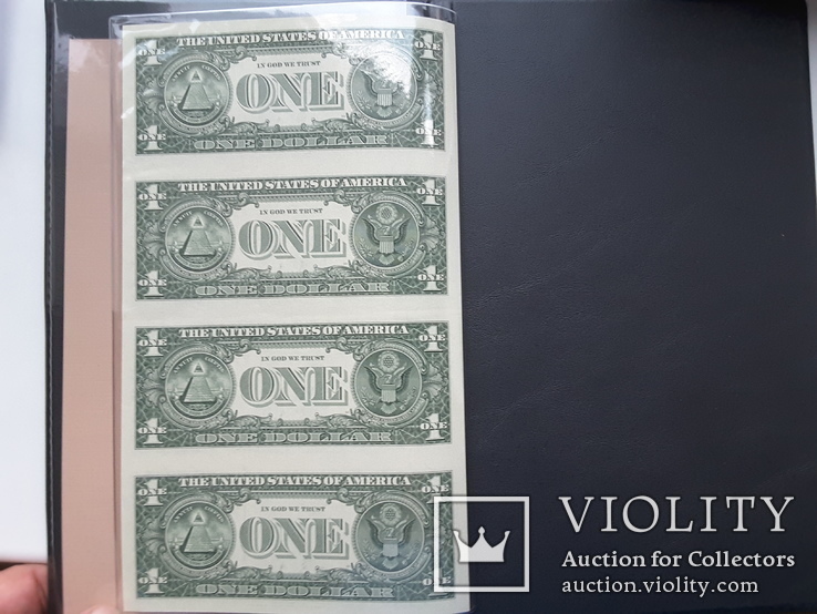 Буклет 1 × 4 Доллары США Неразрезанный с сертификатом, фото №5