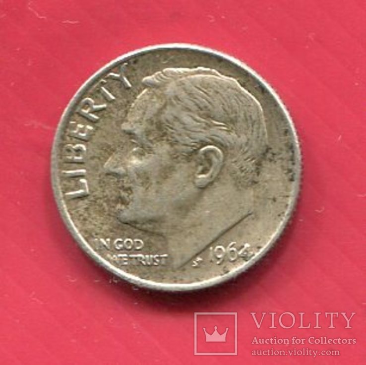 США 10 центов (дайм) 1964, фото №2