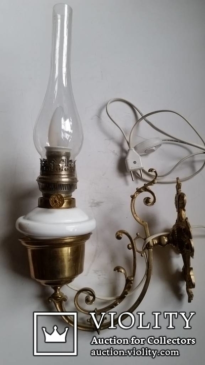 Бра Лампа, латунь, скло, фото №2